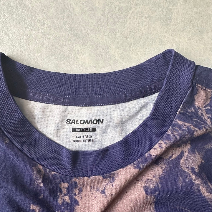 【SALOMON】ムラ染め半袖Tシャツ 総柄 S 古着 メンズ