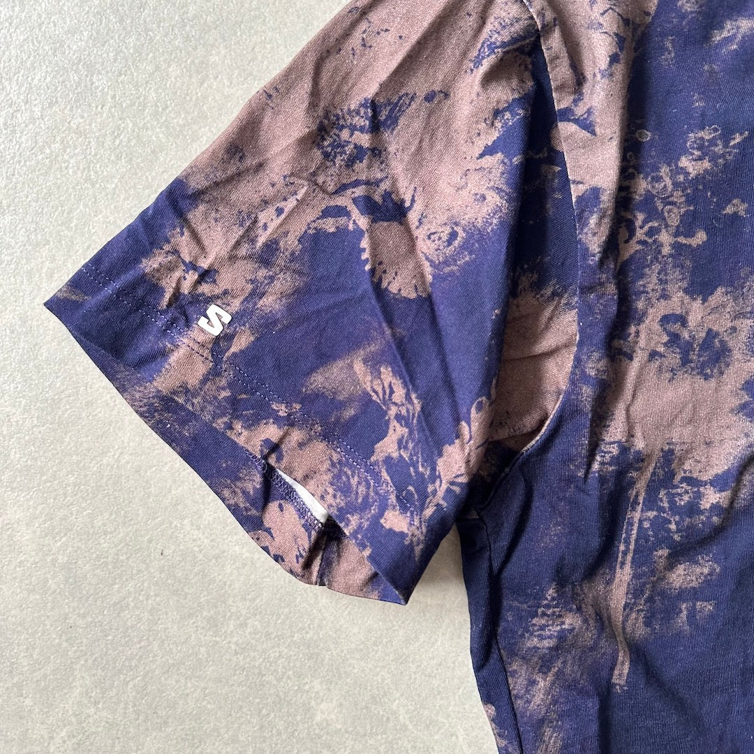 【SALOMON】ムラ染め半袖Tシャツ 総柄 S 古着 メンズ