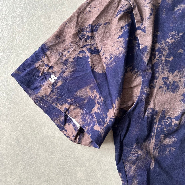 【SALOMON】ムラ染め半袖Tシャツ 総柄 S 古着 メンズ