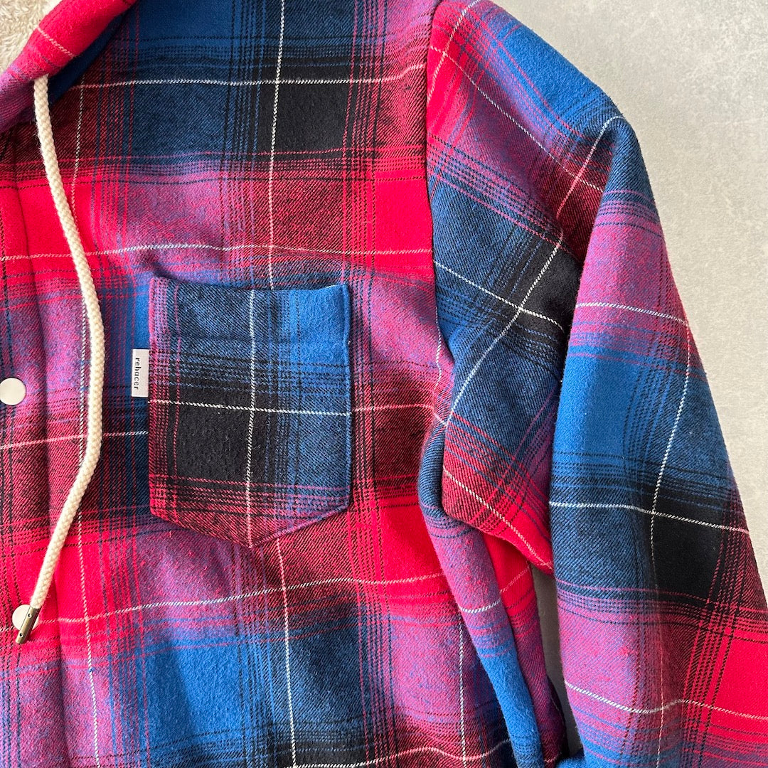 チェック柄ボアパーカー チェック柄 M 古着 メンズ
