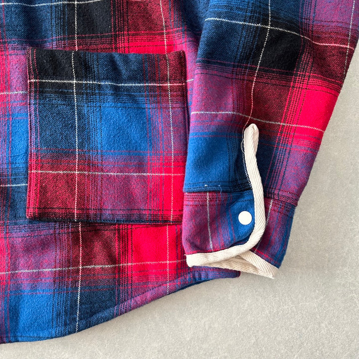 チェック柄ボアパーカー チェック柄 M 古着 メンズ