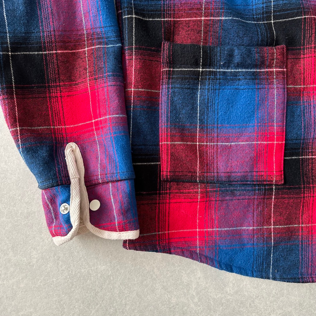 チェック柄ボアパーカー チェック柄 M 古着 メンズ