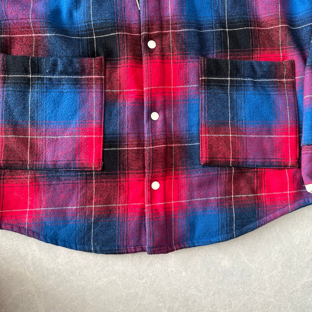 チェック柄ボアパーカー チェック柄 M 古着 メンズ