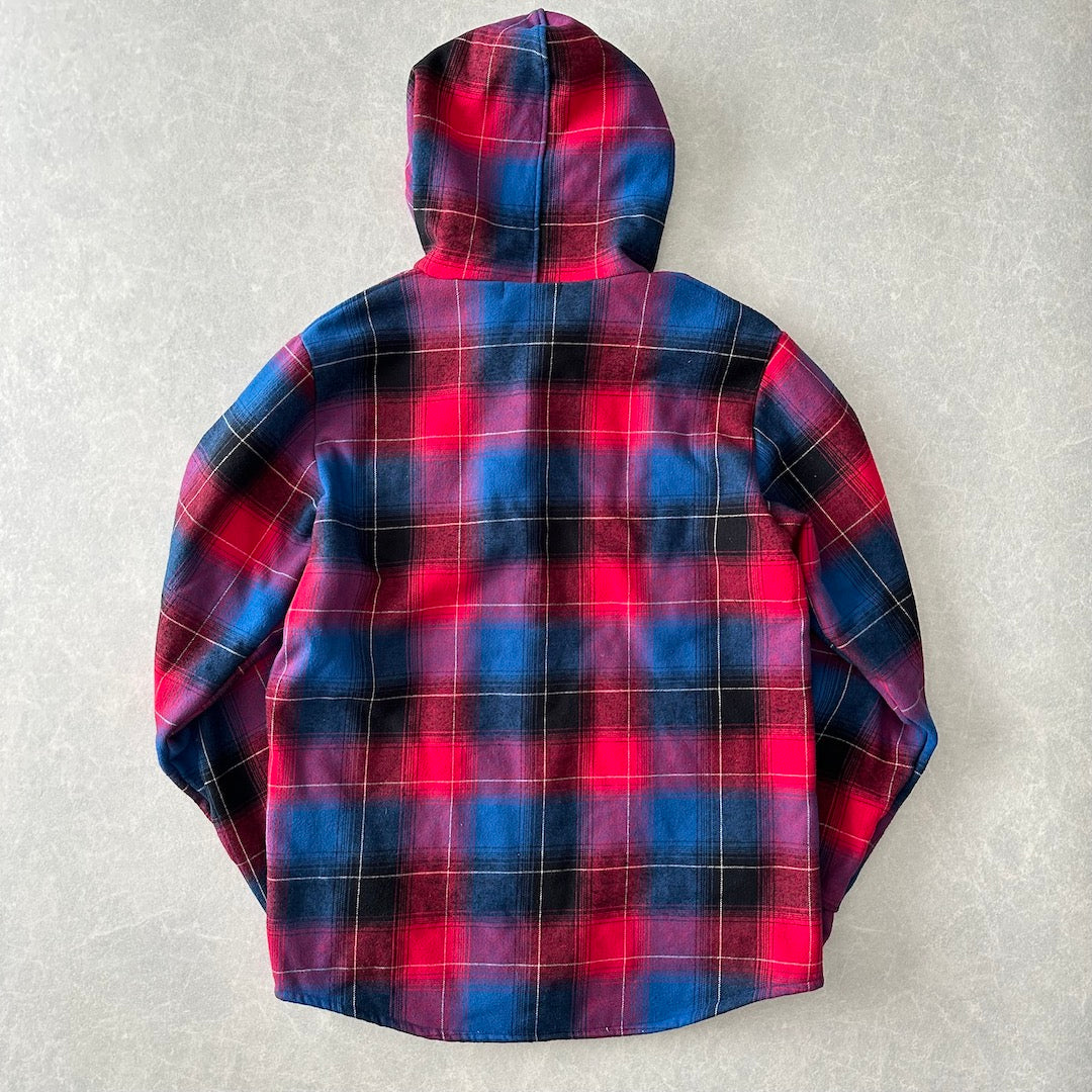 チェック柄ボアパーカー チェック柄 M 古着 メンズ