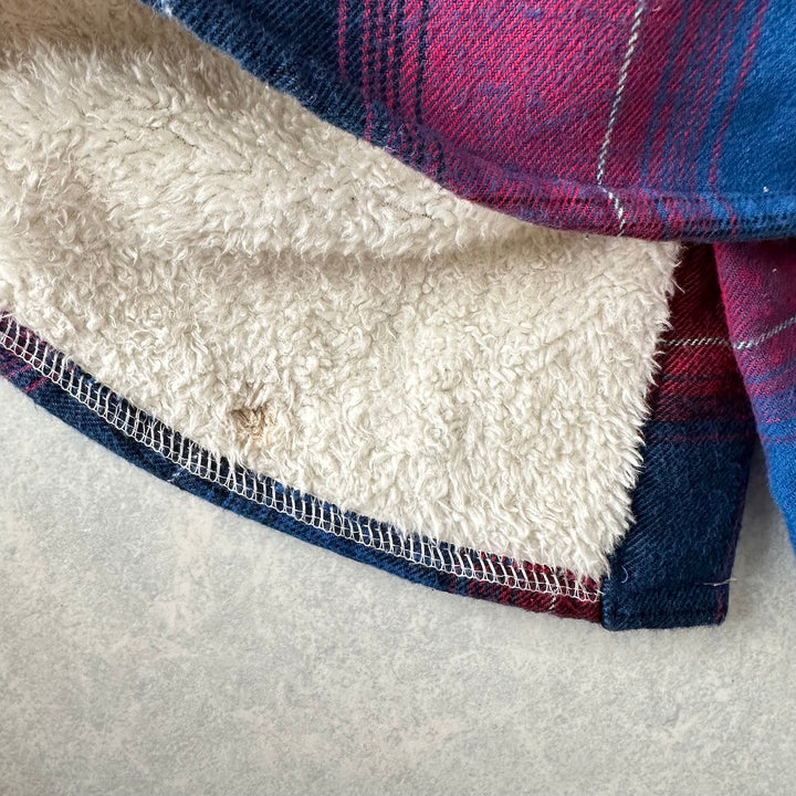 チェック柄ボアパーカー チェック柄 M 古着 メンズ