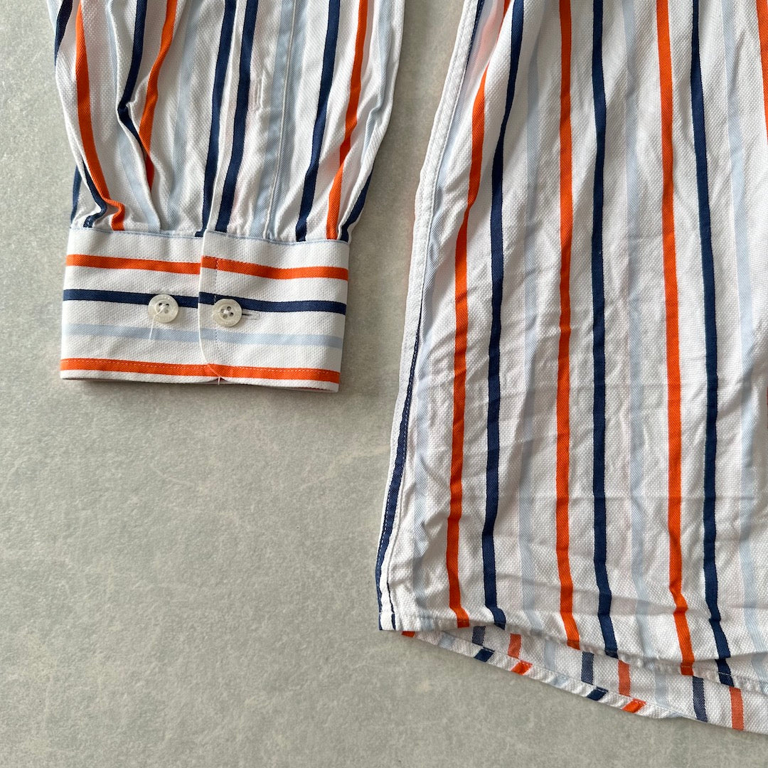 マルチストライプ柄シャツ ストライプ XXL 古着 メンズ