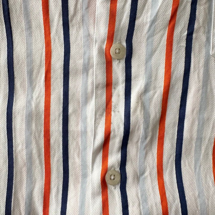 マルチストライプ柄シャツ ストライプ XXL 古着 メンズ
