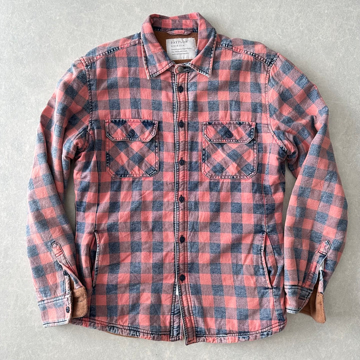 【BAYFLOW】ボアチェック柄シャツ チェック柄 L 古着 メンズ