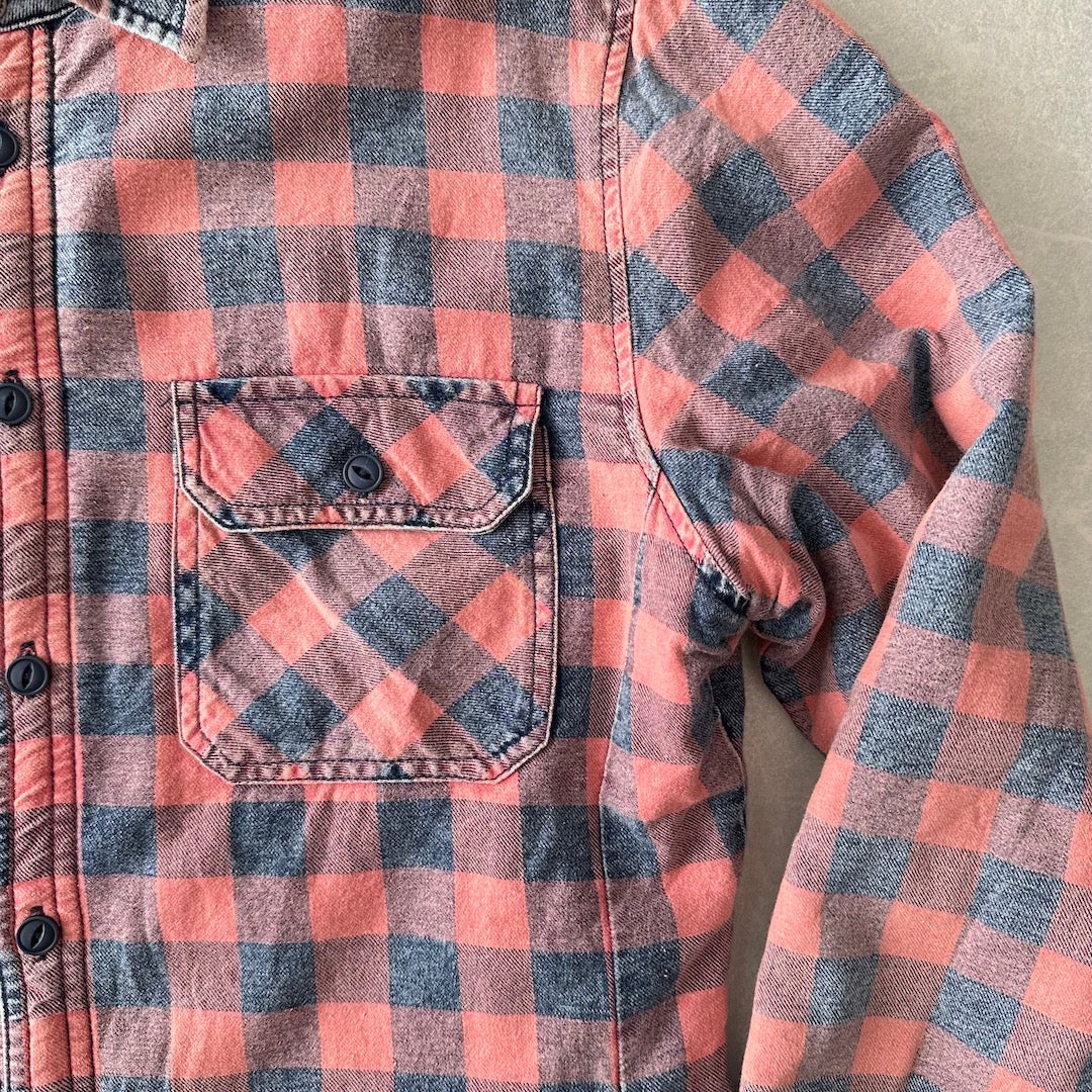 【BAYFLOW】ボアチェック柄シャツ チェック柄 L 古着 メンズ