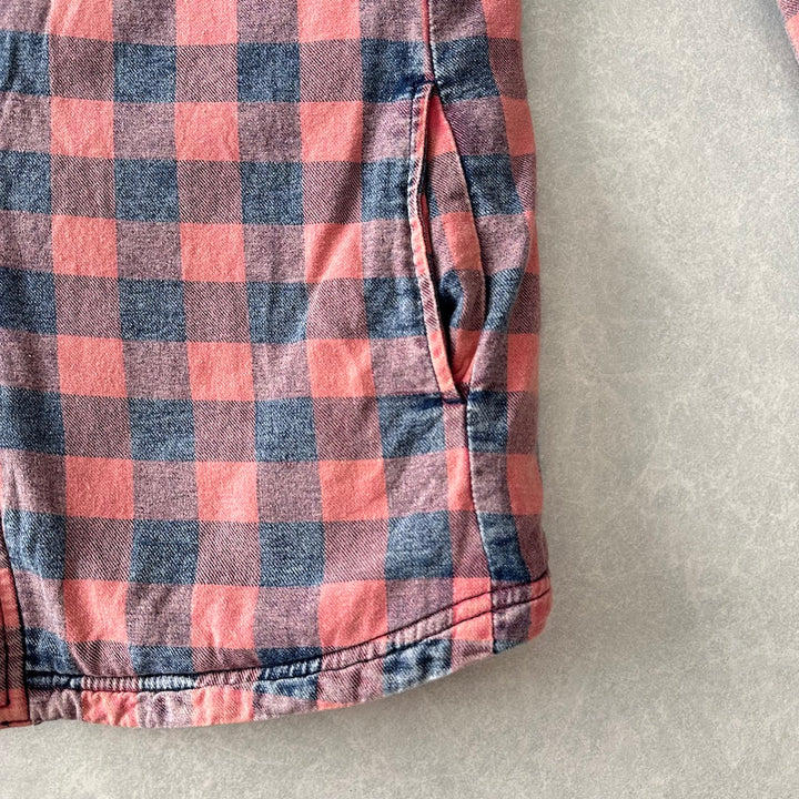 【BAYFLOW】ボアチェック柄シャツ チェック柄 L 古着 メンズ