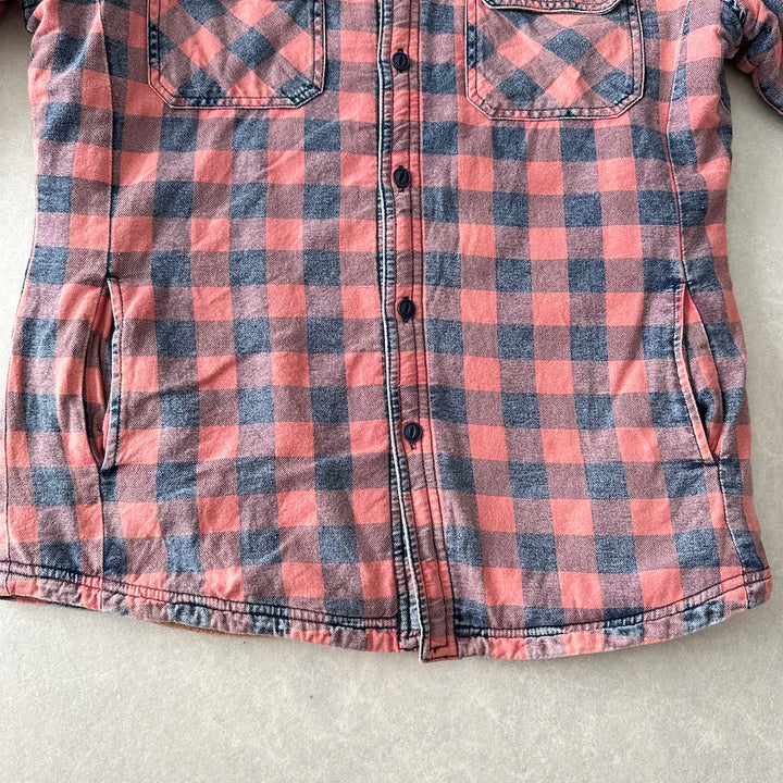 【BAYFLOW】ボアチェック柄シャツ チェック柄 L 古着 メンズ