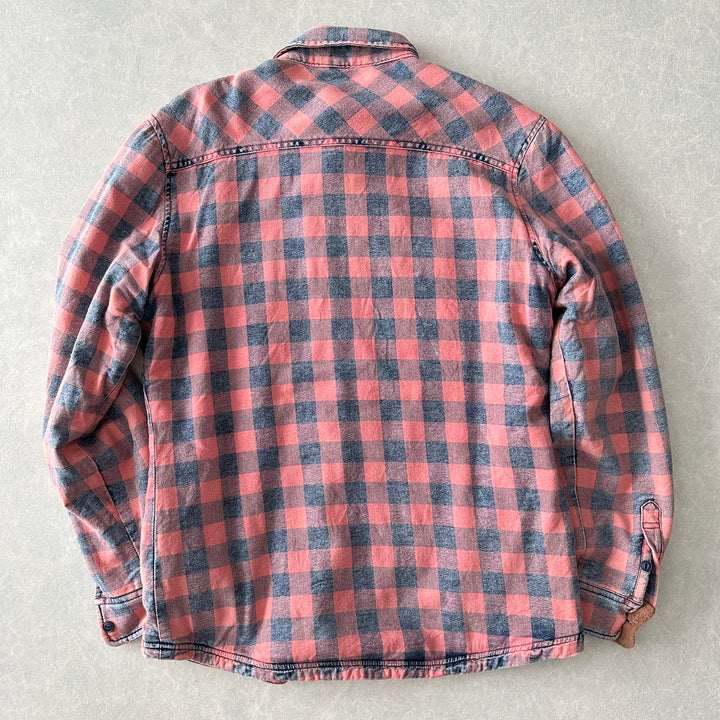 【BAYFLOW】ボアチェック柄シャツ チェック柄 L 古着 メンズ