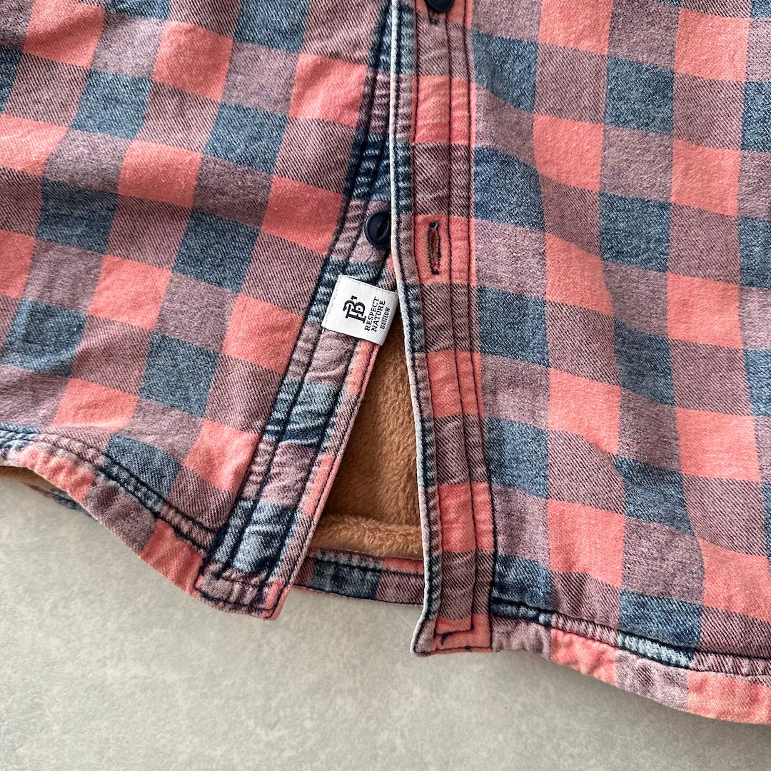 【BAYFLOW】ボアチェック柄シャツ チェック柄 L 古着 メンズ