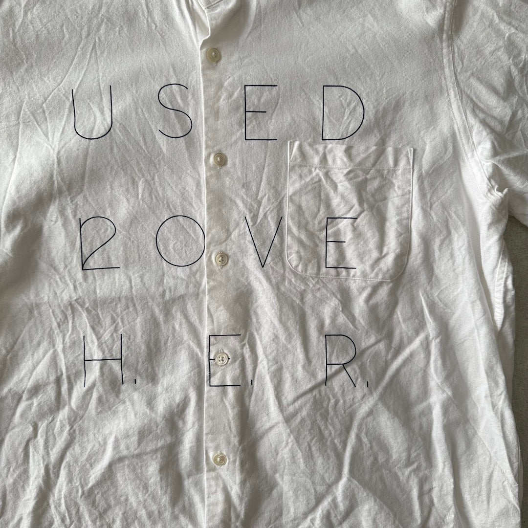【APPLEBUM】メッセージプリント半袖シャツ ホワイト L 古着 メンズ