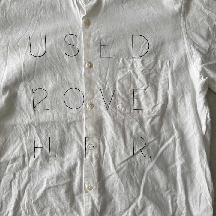 【APPLEBUM】メッセージプリント半袖シャツ ホワイト L 古着 メンズ