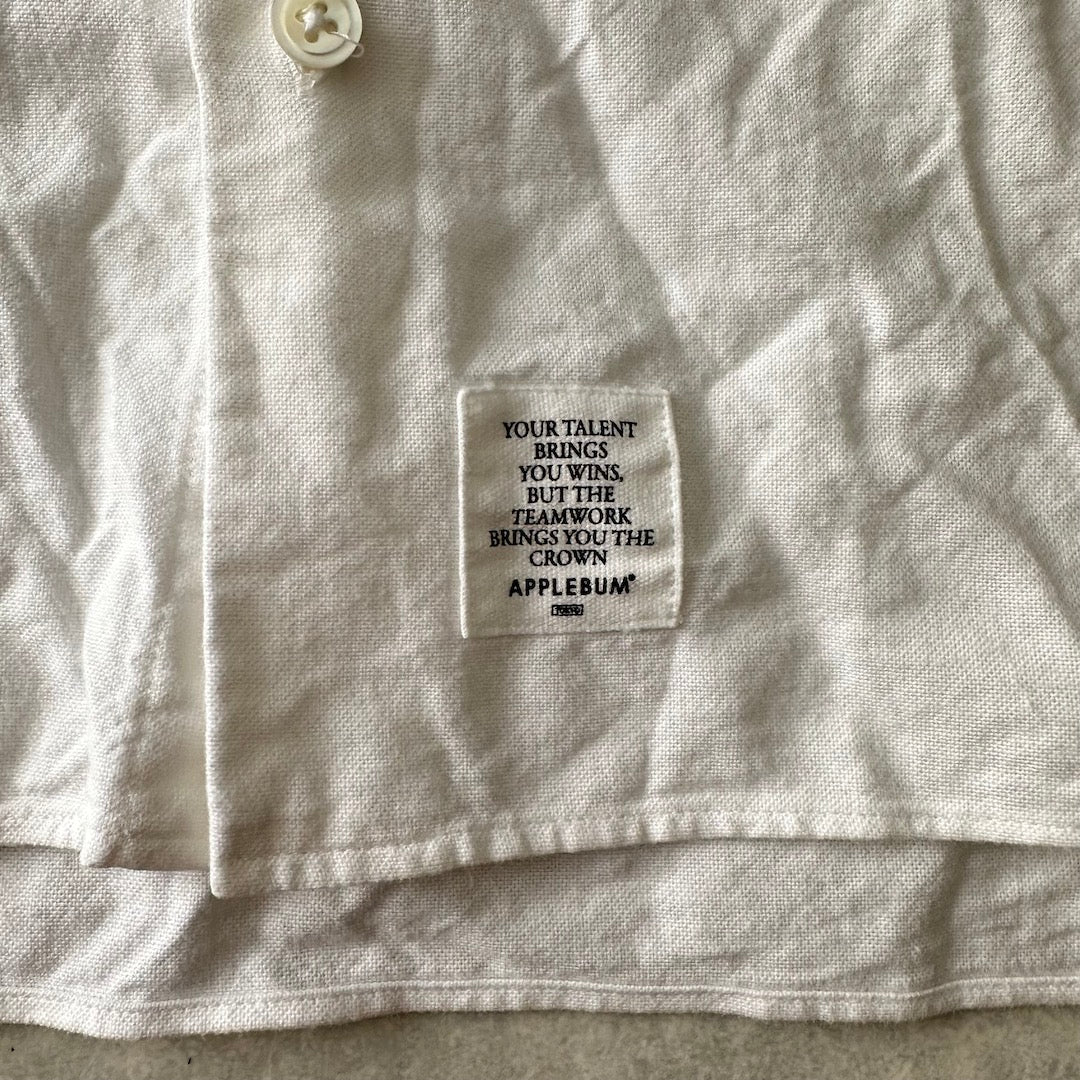 【APPLEBUM】メッセージプリント半袖シャツ ホワイト L 古着 メンズ