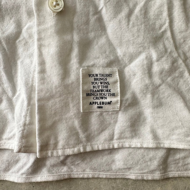 【APPLEBUM】メッセージプリント半袖シャツ ホワイト L 古着 メンズ