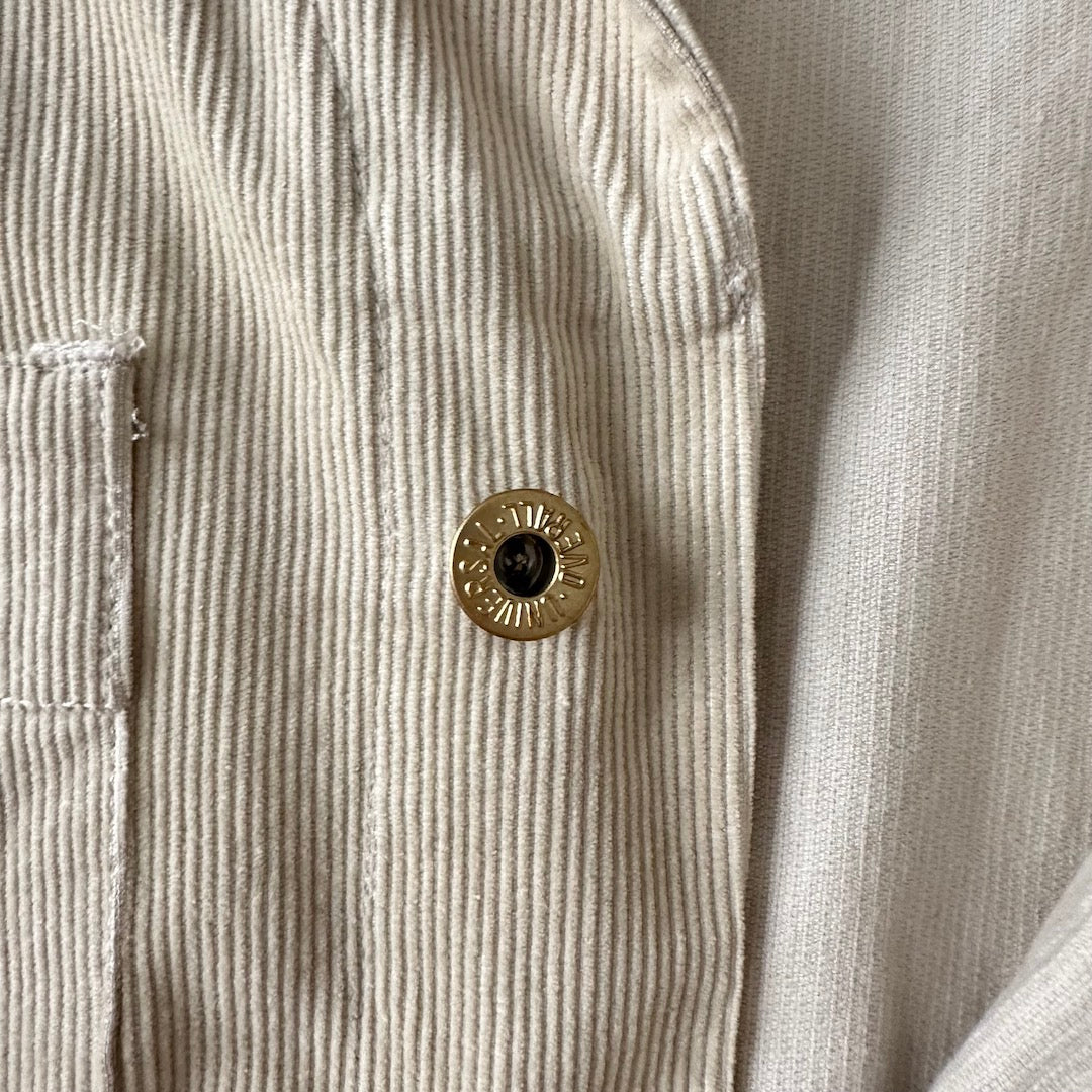 【UNIVERSAL OVERALL】コーデュロイロング丈コートカバーオール ベージュ F 古着 メンズ