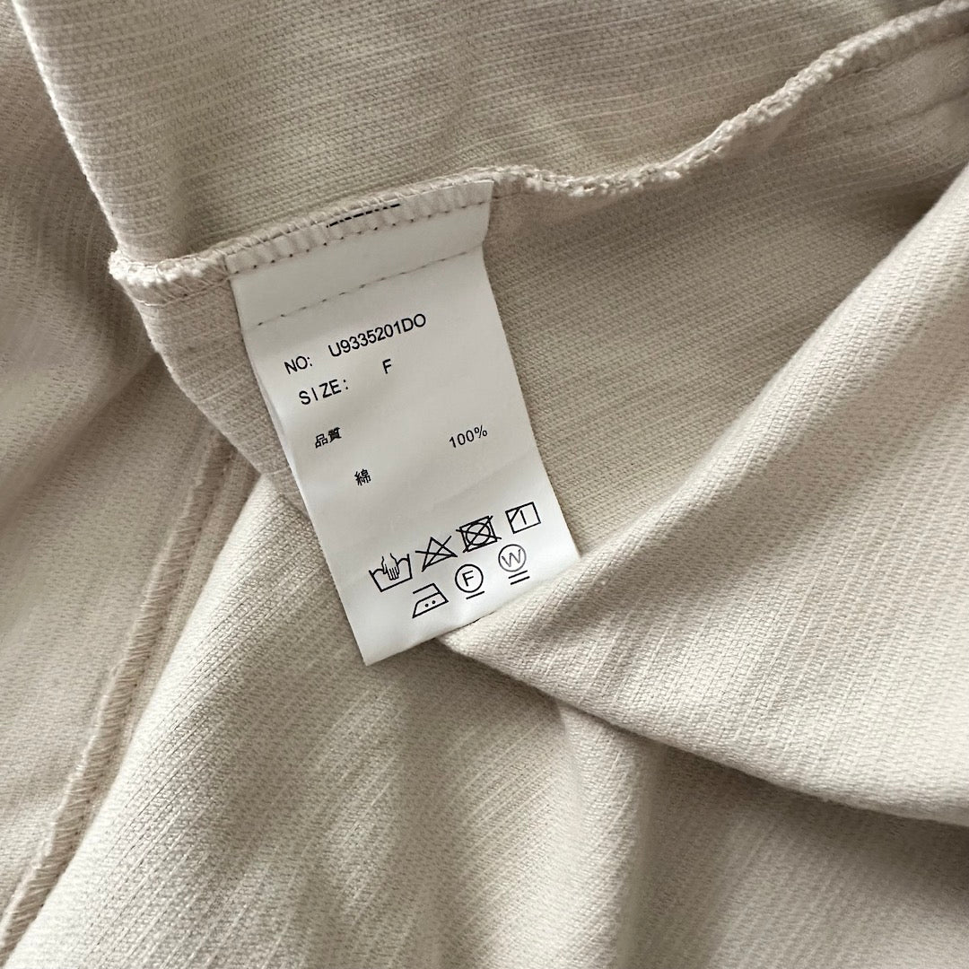 【UNIVERSAL OVERALL】コーデュロイロング丈コートカバーオール ベージュ F 古着 メンズ