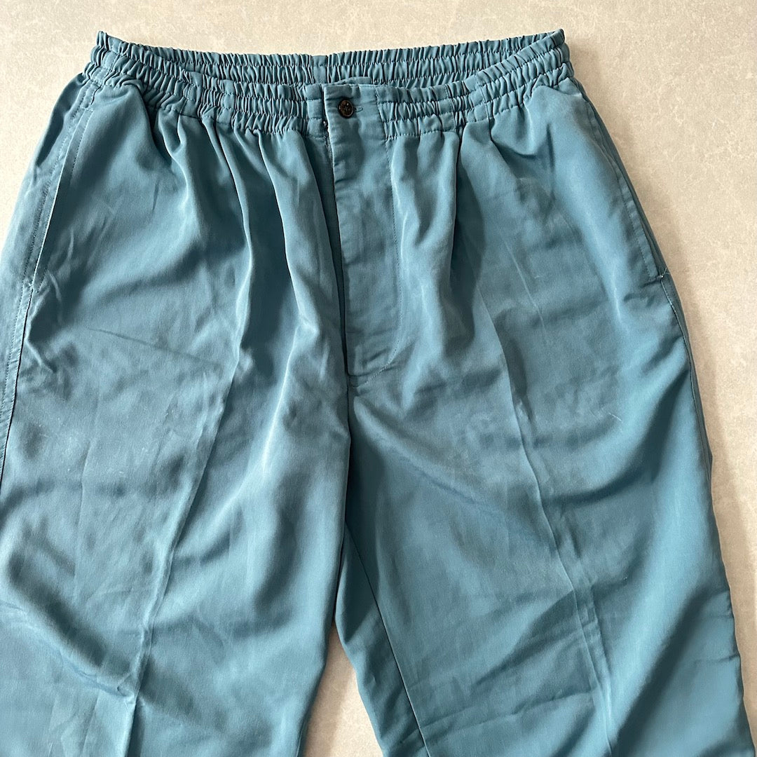 刺繍入りリラックスイージーパンツ ブルー 古着 メンズ