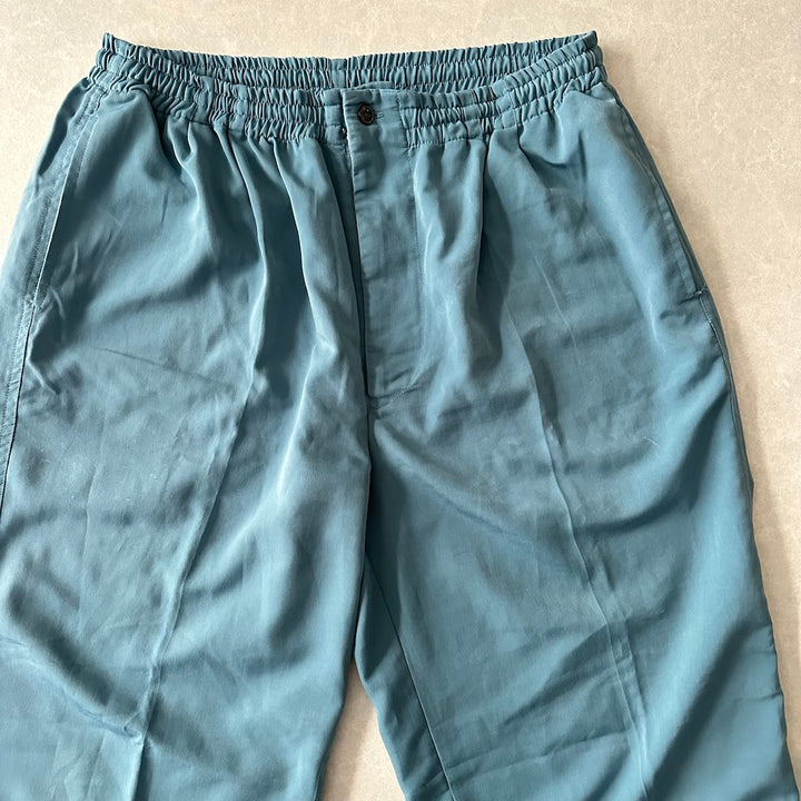 刺繍入りリラックスイージーパンツ ブルー 古着 メンズ