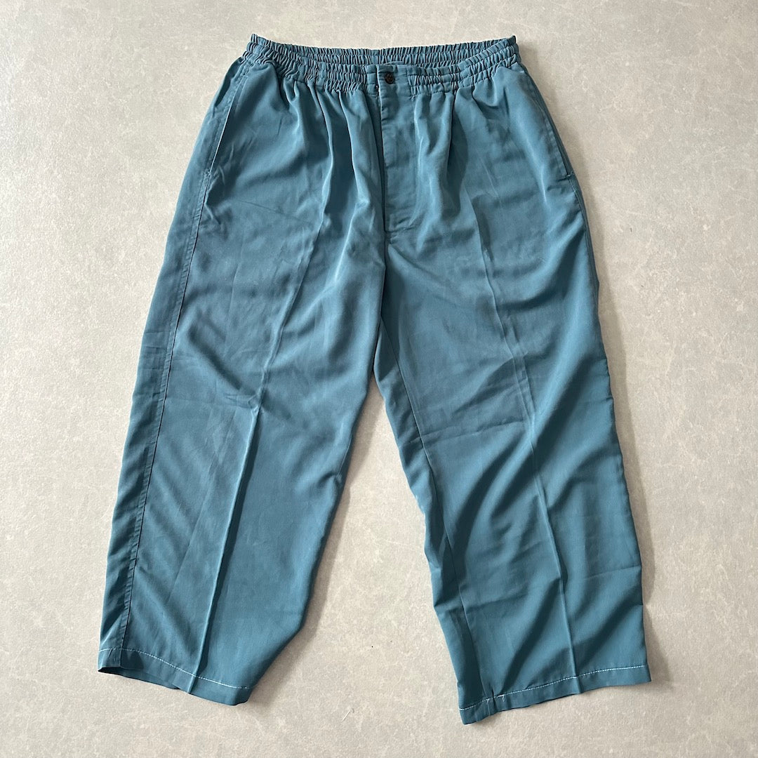 刺繍入りリラックスイージーパンツ ブルー 古着 メンズ