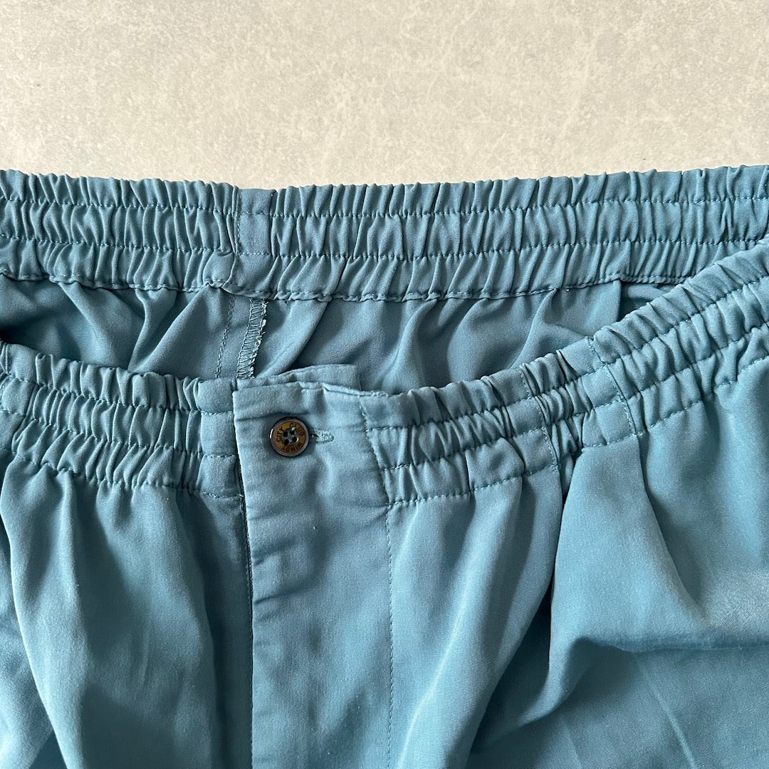 刺繍入りリラックスイージーパンツ ブルー 古着 メンズ