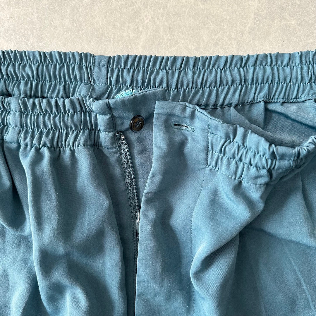 刺繍入りリラックスイージーパンツ ブルー 古着 メンズ