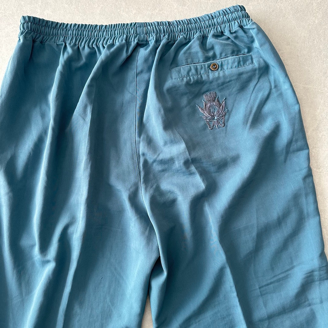 刺繍入りリラックスイージーパンツ ブルー 古着 メンズ