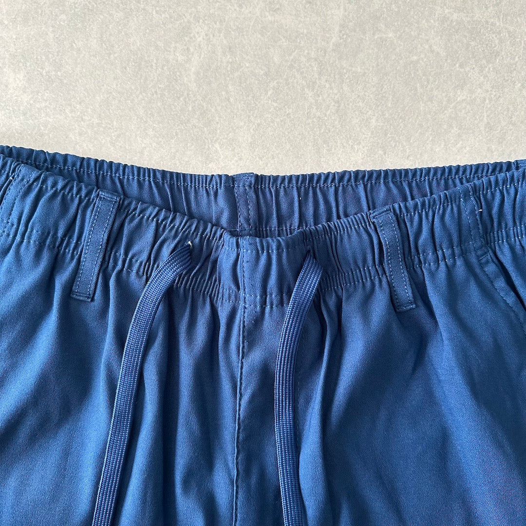 ストレッチイージーパンツ ブルー L 古着 メンズ