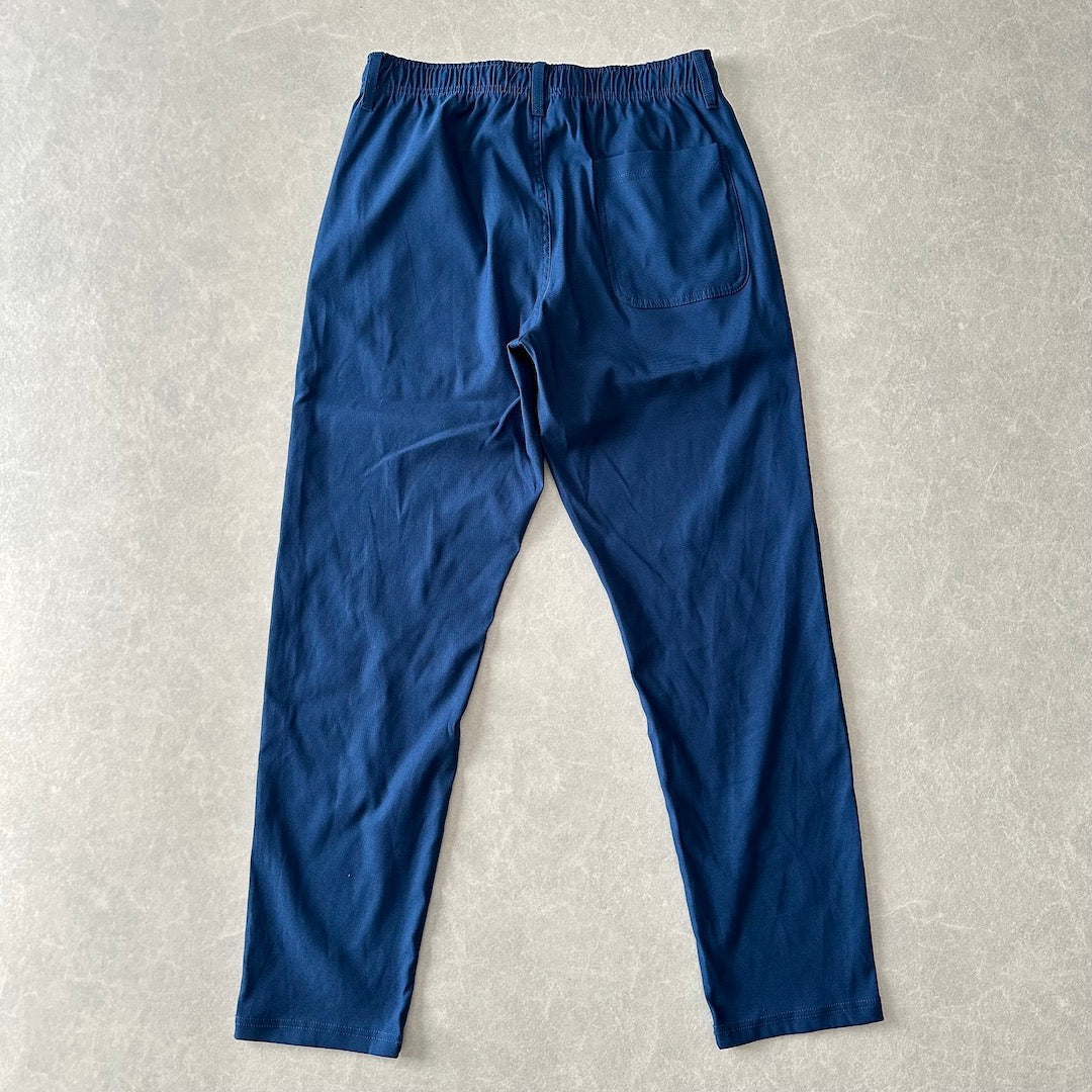 ストレッチイージーパンツ ブルー L 古着 メンズ