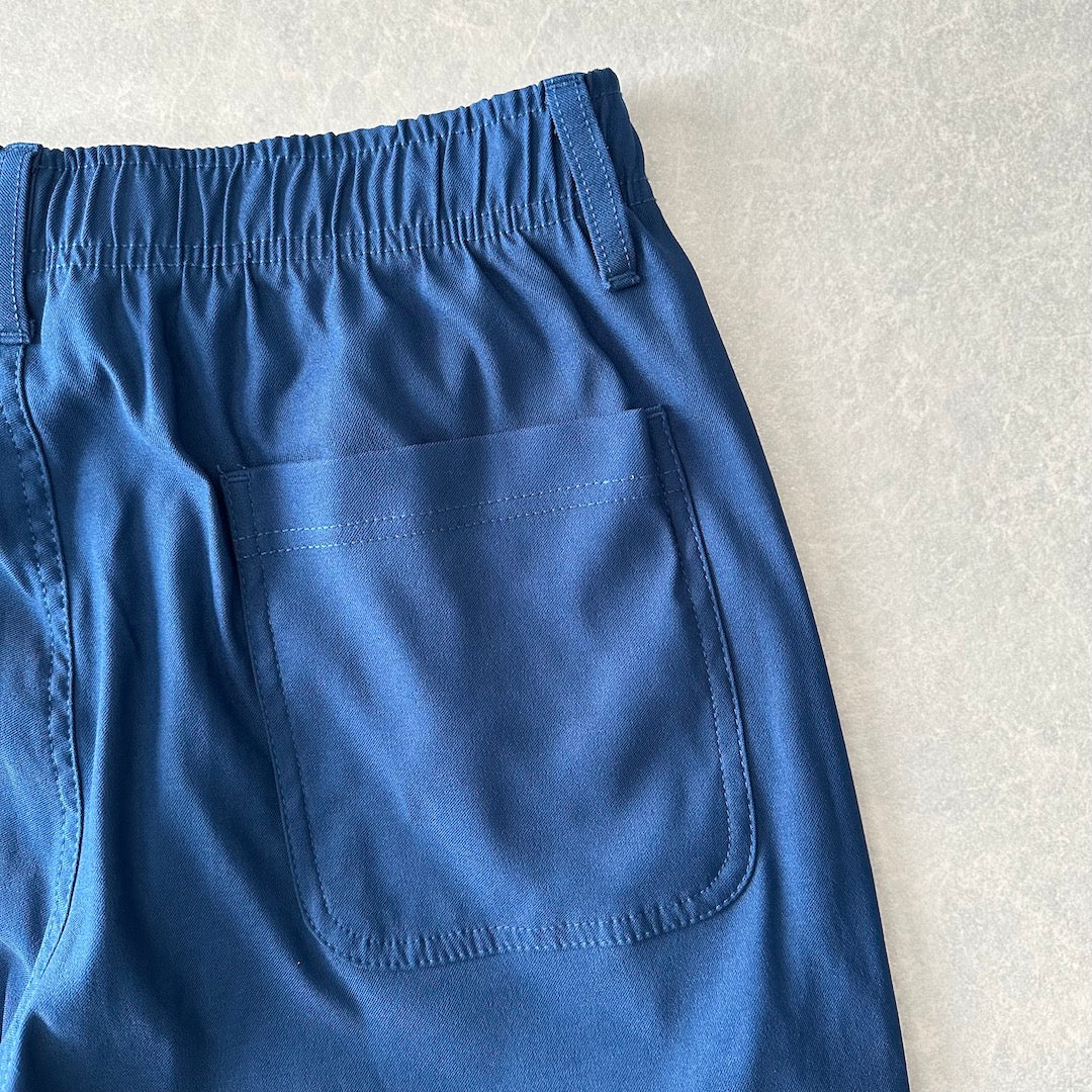 ストレッチイージーパンツ ブルー L 古着 メンズ