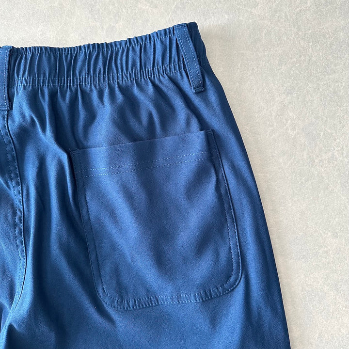 ストレッチイージーパンツ ブルー L 古着 メンズ