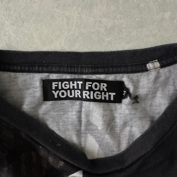 フォトプリント半袖Tシャツ 総柄 M 古着 メンズ