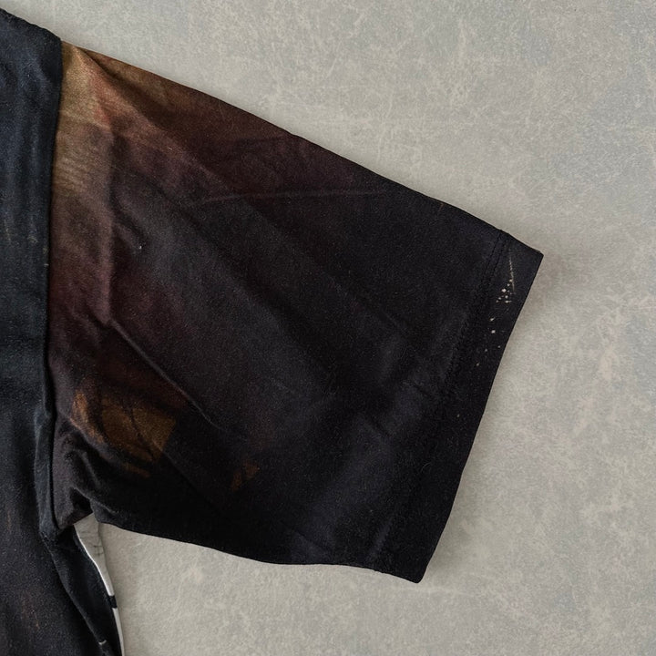 フォトプリント半袖Tシャツ 総柄 M 古着 メンズ