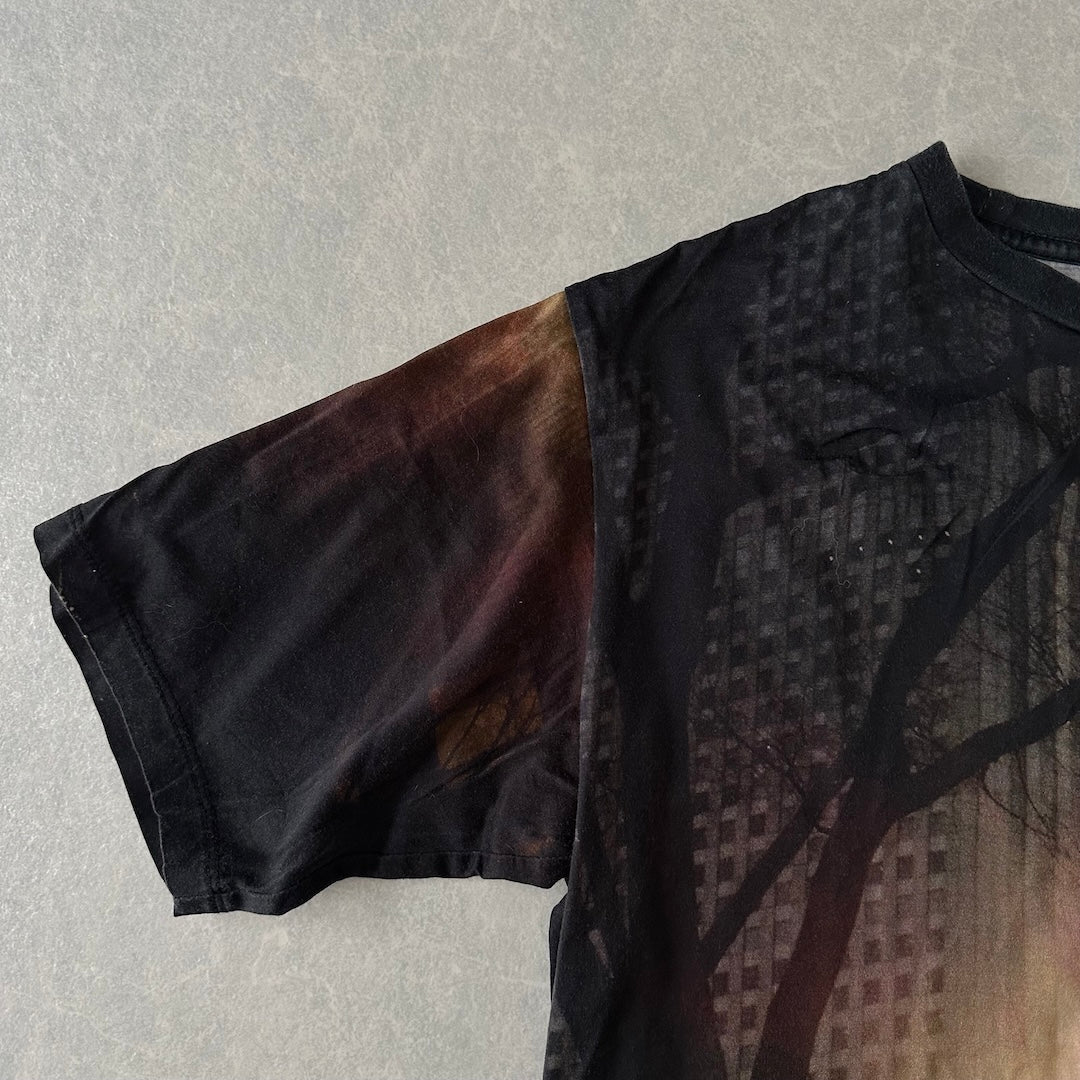 フォトプリント半袖Tシャツ 総柄 M 古着 メンズ