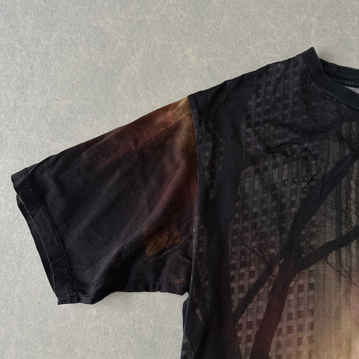 フォトプリント半袖Tシャツ 総柄 M 古着 メンズ