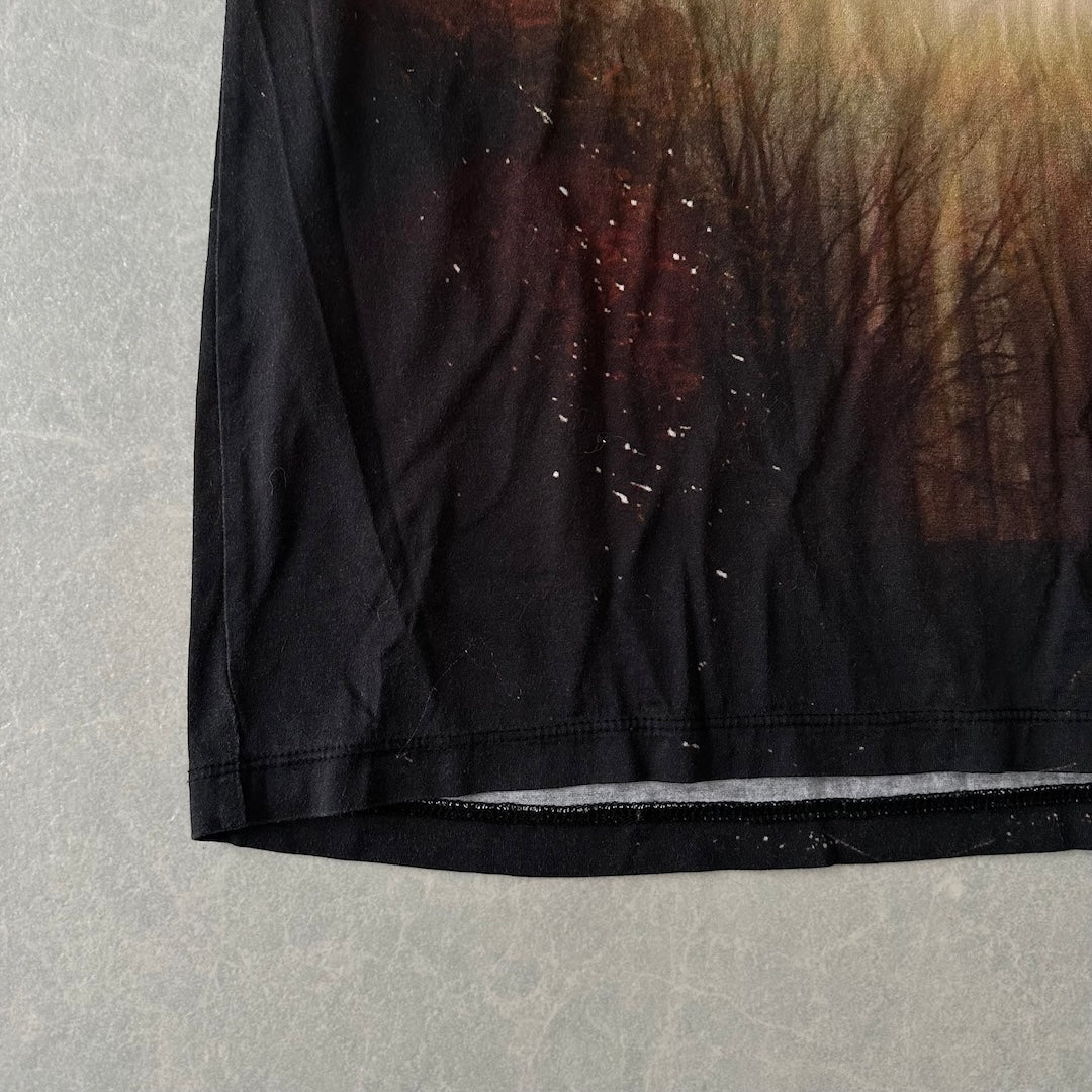 フォトプリント半袖Tシャツ 総柄 M 古着 メンズ