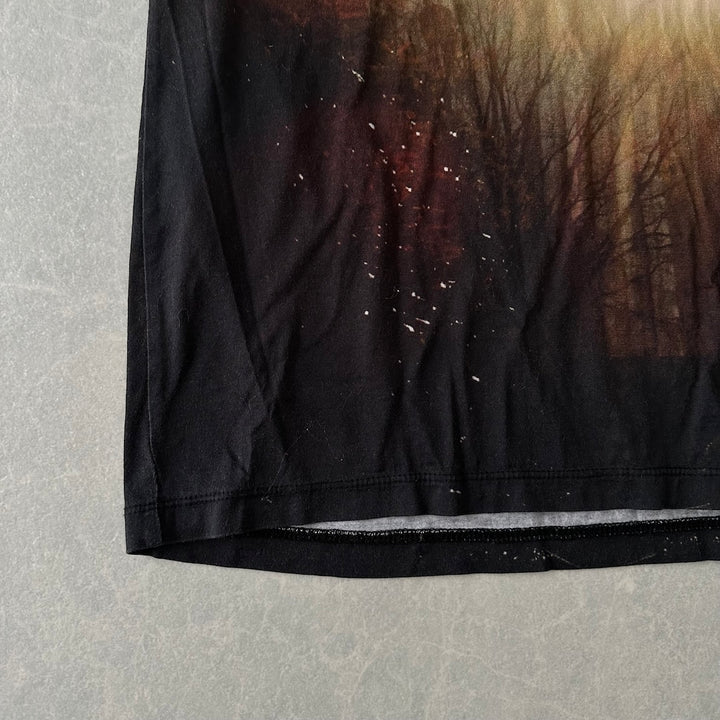 フォトプリント半袖Tシャツ 総柄 M 古着 メンズ