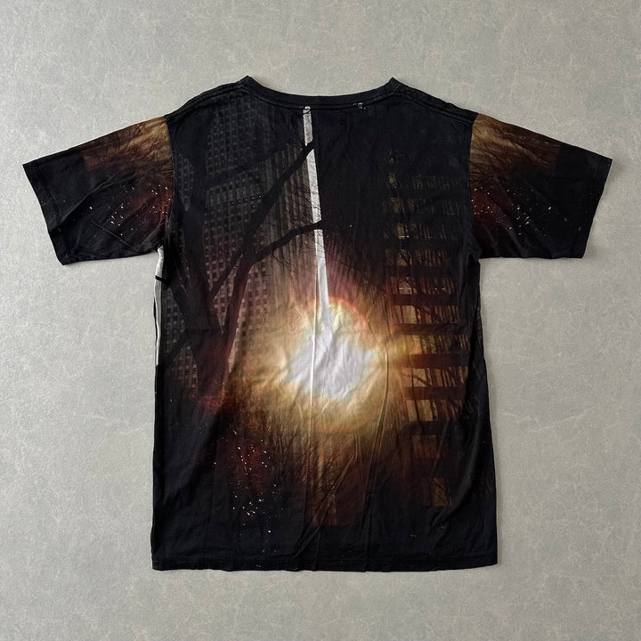 フォトプリント半袖Tシャツ 総柄 M 古着 メンズ