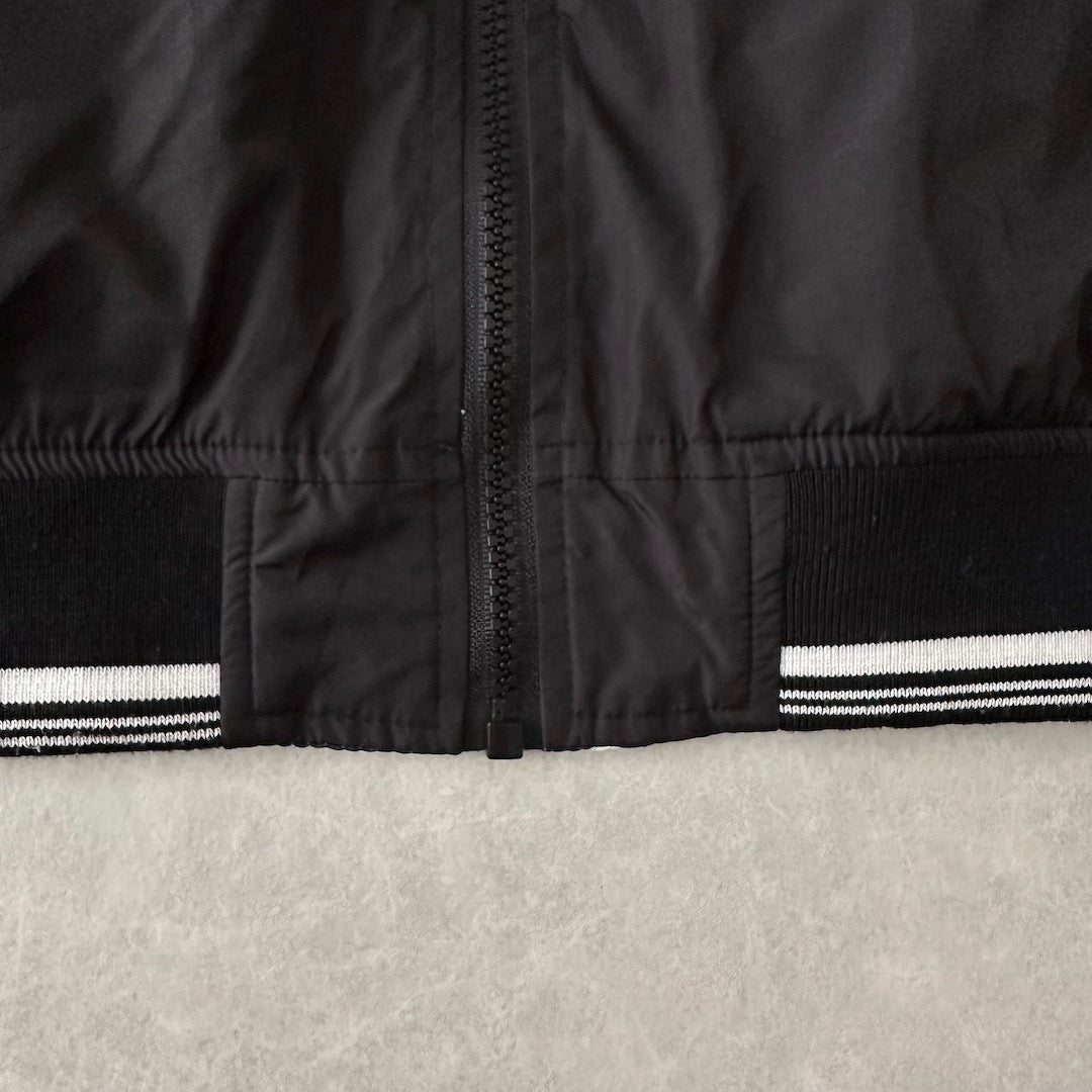 メッセージプリント リバーシブルナイロンブルゾン 総柄 LL 古着 メンズ