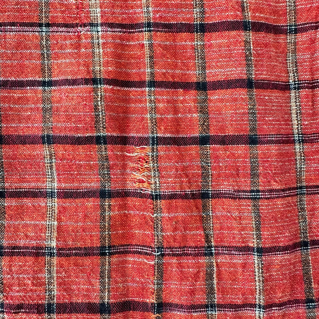 ネイティブ柄チェックシャツ 総柄 M 古着 メンズ