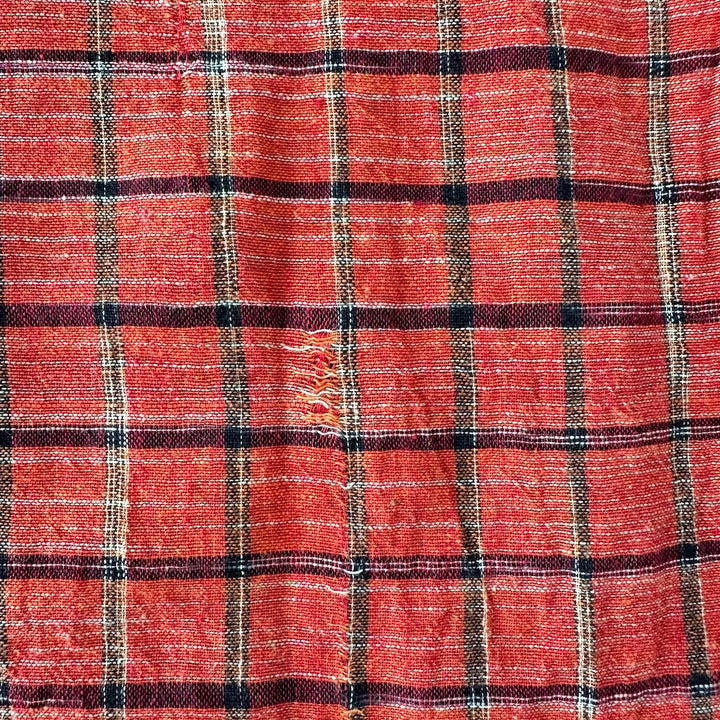 ネイティブ柄チェックシャツ 総柄 M 古着 メンズ