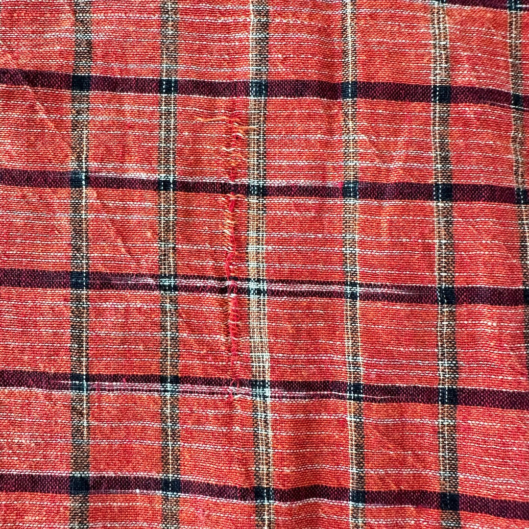 ネイティブ柄チェックシャツ 総柄 M 古着 メンズ