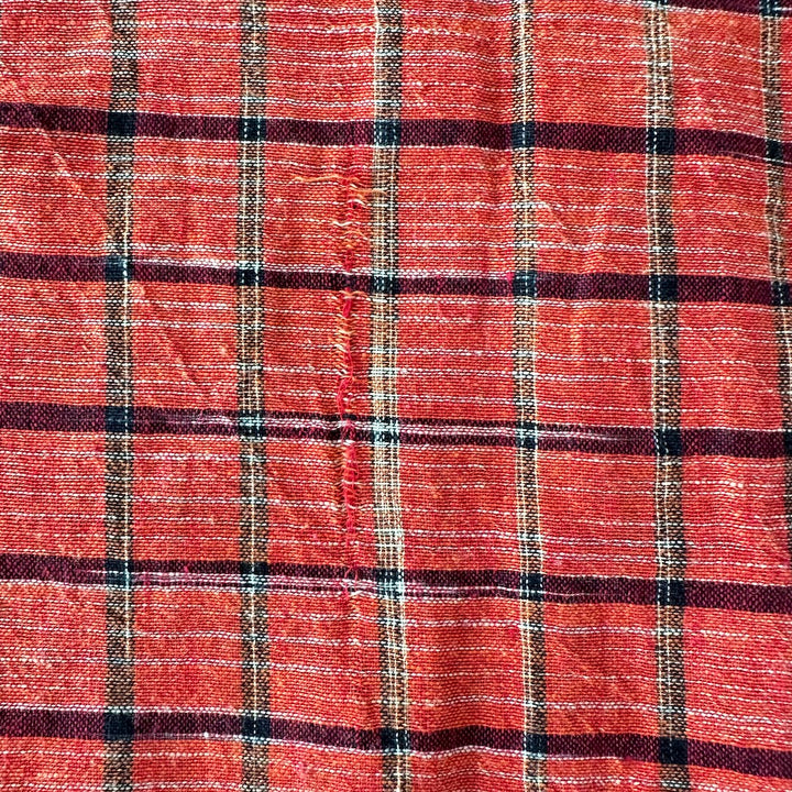 ネイティブ柄チェックシャツ 総柄 M 古着 メンズ