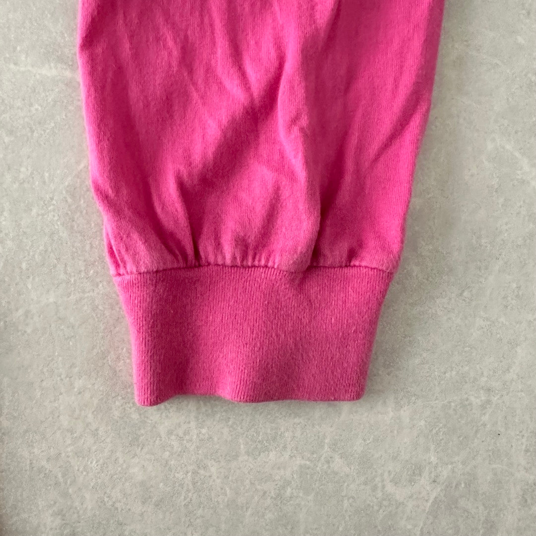 【XLARGE】ダンスプリント長袖ロングスリーブTシャツ ピンク XL 古着 メンズ