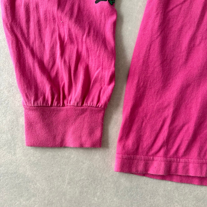 【XLARGE】ダンスプリント長袖ロングスリーブTシャツ ピンク XL 古着 メンズ