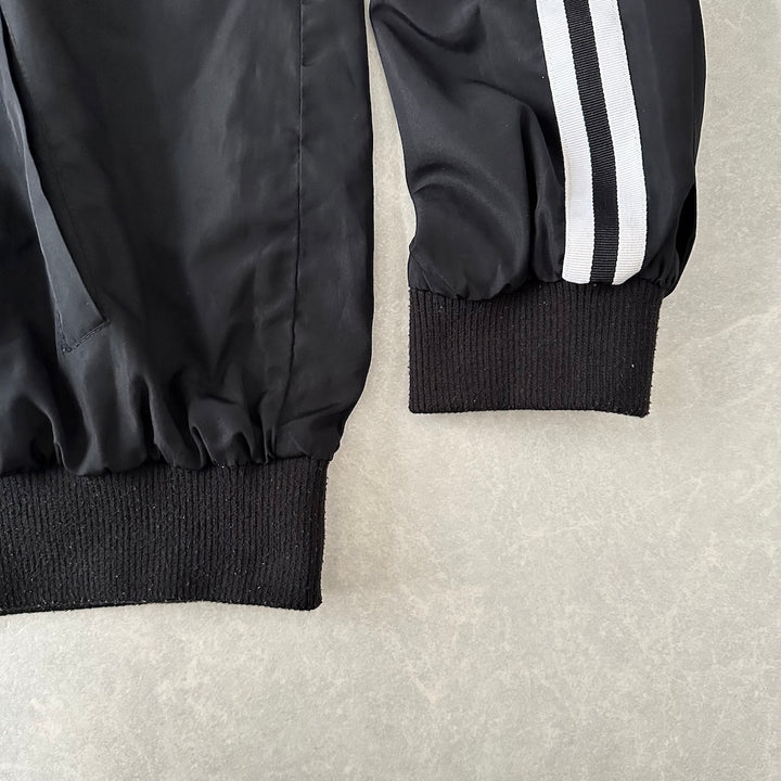 リバーシブル総柄ナイロンブルゾン 総柄 L 古着 レディース