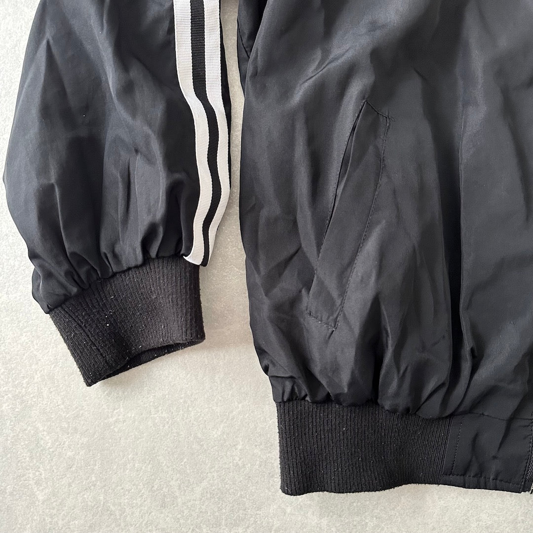 リバーシブル総柄ナイロンブルゾン 総柄 L 古着 レディース