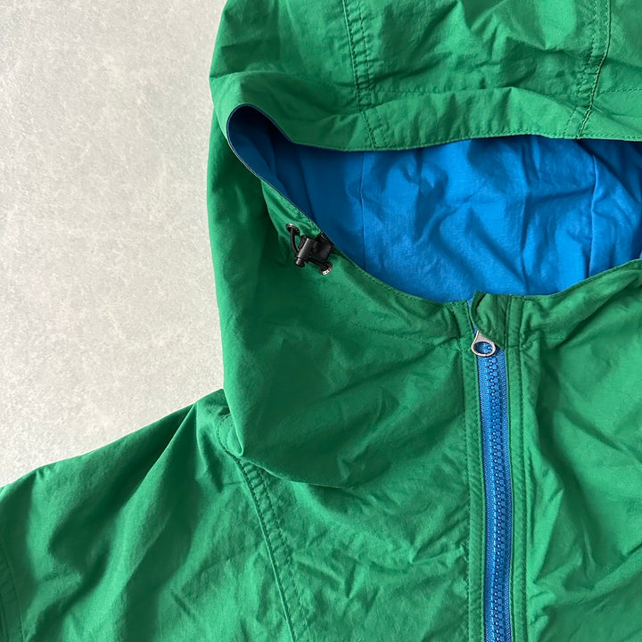 【THE NORTH FACE】ジップアップナイロンブルゾン グリーン×イエロー L 古着 メンズ